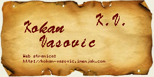 Kokan Vasović vizit kartica